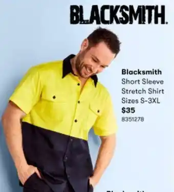BIG W Blacksmith Short Sleeve Stretch Shirt S-3XL offer