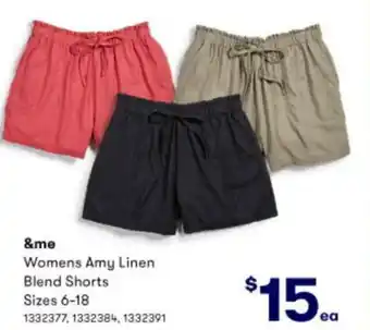BIG W Womens Amy Kinen Blend Shorts Sizes 6-18 offer