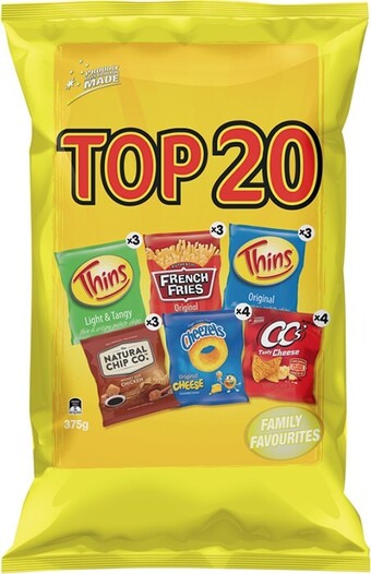 IGA Top 20 or Thins Favourites Multipack Chips 20 Pack offer