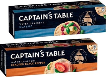 IGA Captain's Table Water Crackers 125g Selected Varieties offer