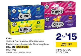 BIG W Kirks 10 Pack Can 375ml offer