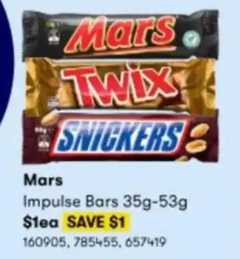 BIG W Mars Impulse Bars 35g-53g offer