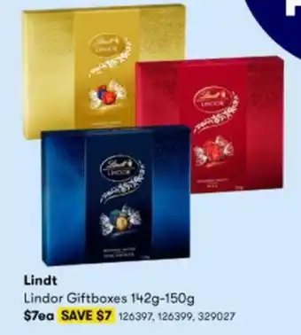 BIG W Lindt Lindor Giftboxes 142g-150g offer