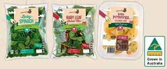 IGA Community Co Baby Spinach 280g, Baby Leaf 300g or Baby Potatoes with Herb Butter 400g offer