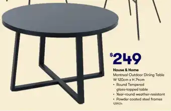 BIG W House & Home Montreal Outdoor Dining Table W 120cm x H 74cm offer