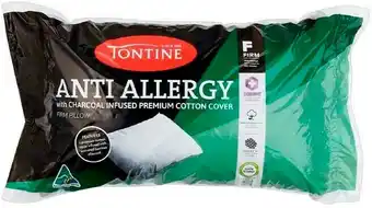 40% off Tontine Anti Allergy Charcoal Infused Firm Standard Pillow