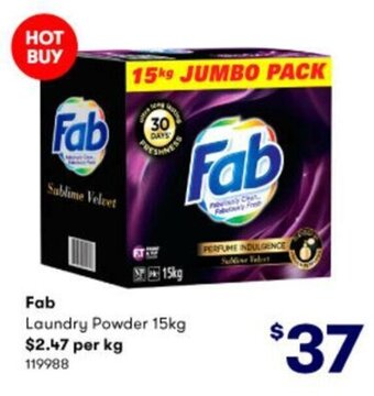 BIG W Fab Laundry Powder 15kg offer