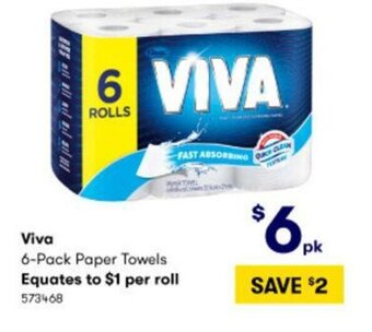 BIG W Viva 6 Pack Paper Towels offer