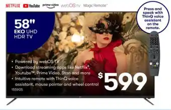 BIG W 58" EKO UHD HDR TV offer