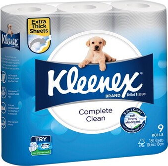 Kleenex Complete Clean Toilet Tissue 9 Pack