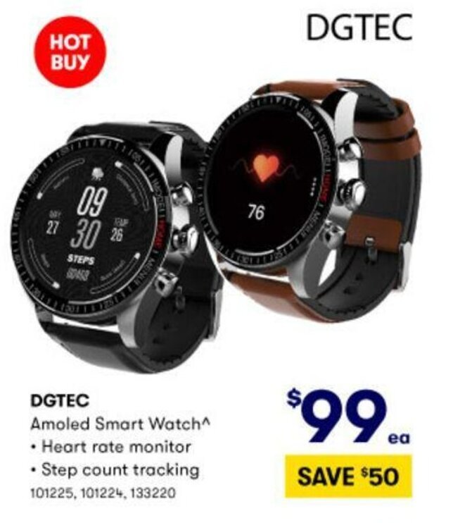 DGTEC Amoled Smart Watch offer at BIG W