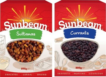 Sunbeam Sultanas 375g or Currants 300g