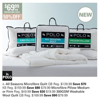 Harris Scarfe Polo All Seasons Microfibre Quilt QB offer
