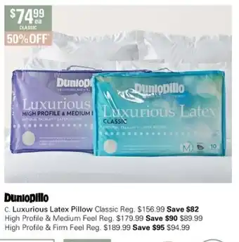 Harris Scarfe Duniopillo Luxurious Latex Pillow Classic offer