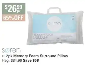 Harris Scarfe Soren 2pk Memory Foam Surround Pillow offer