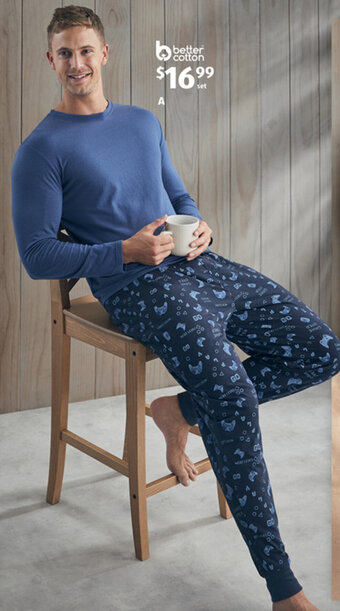 ALDI Men's Knit PJ Set offer