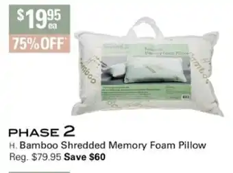 Phase2 Bamboo Shredded Memory Foam Pillow