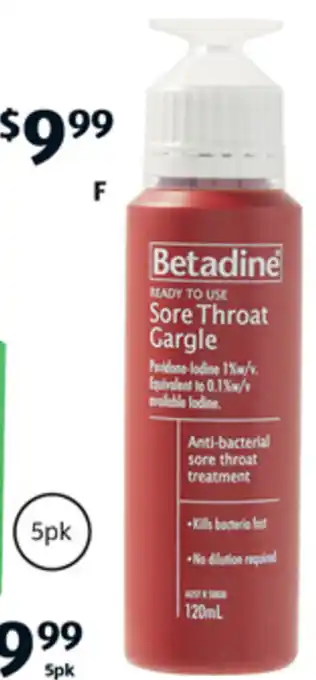 Betadine Sore Throat Gargle 120ml