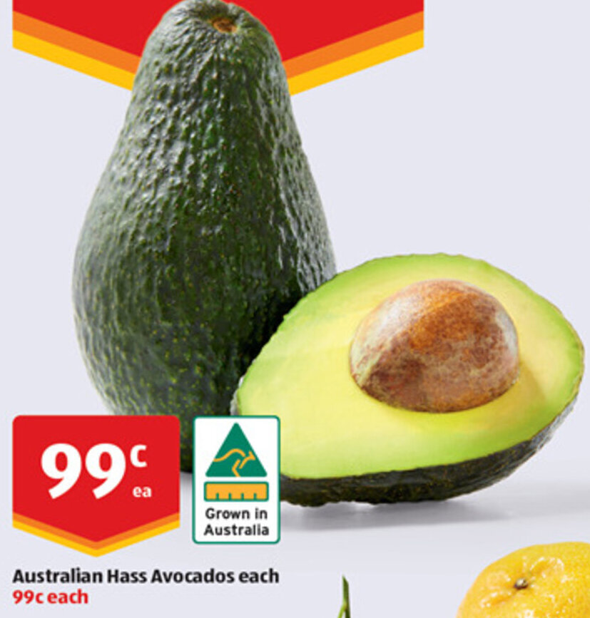 Australian Hass Avocados each offer at ALDI