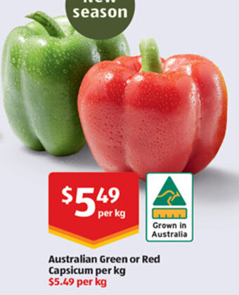 Australian Green or Red Capsicum per kg