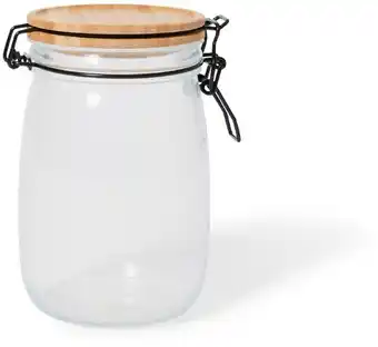 BIG W Emporium Glass Clip Top Jars with Bamboo Lid 1-Litre offer