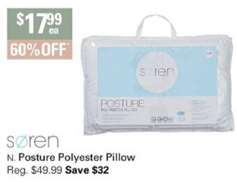Harris Scarfe Soren Posture Polyester Pillow offer
