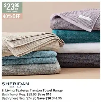 Harris Scarfe Sheridan Living Texture Trenton Towel Range Bath Towel offer