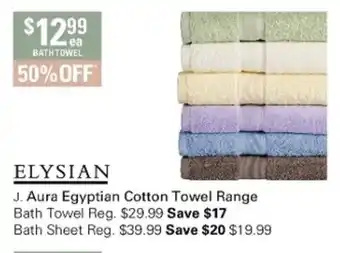 Harris Scarfe Elysian Egyptian Cotton Towel Range Bath Towel offer