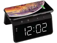 Jaycar Electronics LED Clock with Light & Wireless Qi Charger offer