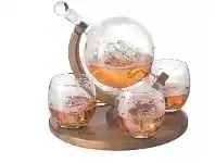Smokemart & GiftBox Globe Decanter Set with Whisky Stones offer