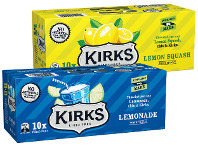Foodworks Kirks Soft Drink Cans 10 Pack x 375ml offer