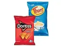 Foodworks Doritos, Thins, Samboy, French Fries, Natural Chip Co 100-175g or Doritos Salsa 300g offer