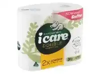Foodworks Icare 3ply Double Length Toilet Paper 4 Pack offer
