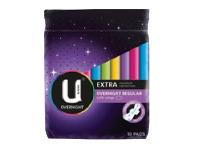 U by Kotex Ultrathins Pads Wing Overnight 10 Pack