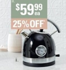 Harris Scarfe Smith+Nobel 1.8L Retro Kettle Black offer