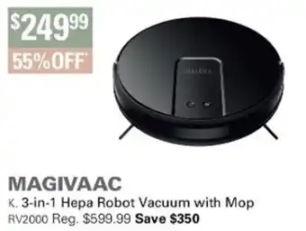 Magivaac 3-in-1 Hepa Robot Vacuum with Mop RV2000