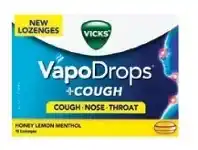 Vicks VapoDrops Cough Honey Lemon Menthol 16 Lozenges