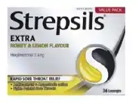 Chemist Discount Centre Strepsils Extra Honey & Lemon 36 Lozenges offer
