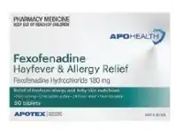 APO Health Hayfever & Allergy Relief Fexofenadine 180mg 50 Tablets