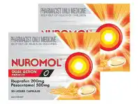 Chemist Discount Centre Nuromol Dual Action 20 Liquid Capsules offer