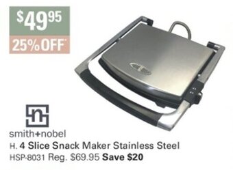 Harris Scarfe Smith+Nobel 4 Slice Snack Maker Stainless Steel offer