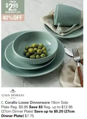 Casa Domani Loose Loose Dinnerware 19cm Side Plate