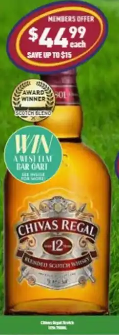 Liquor Legends Chivas Regal Blended Scotch Whisky offer