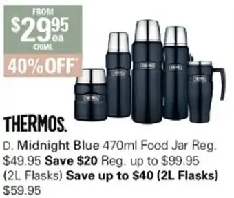 Harris Scarfe Thermos Midnight Blue 470ml Food Jar offer