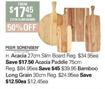 Harris Scarfe Peer Sorensen Acacia 27cm Slim Board offer