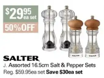 Harris Scarfe Salter Assorted 16.5cm Salt & Pepper Sets offer
