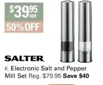 Harris Scarfe Salter Electric Salt and Pepper Mill Set offer