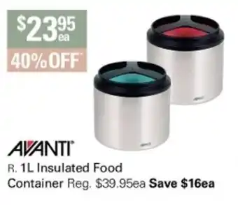 Harris Scarfe Avanti 1L Insulated Food Container offer