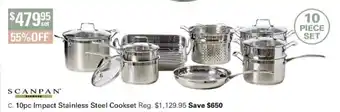 Harris Scarfe Scanpan 10pcs Impact Stainless Steel Cookset offer