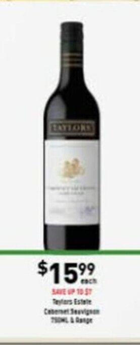 Liquor Legends Taylors Estate Cabernet Sauvignon 750mL offer